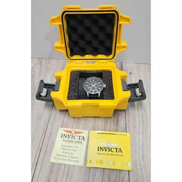 Invicta Men's Watch S1 Rally Chronograph Black and Silver Dial Grey Strap 16017 - Picture 1 of 11